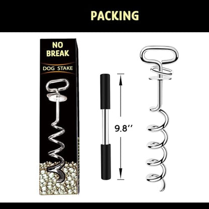 【90 Day Guarantee】 Heavy Duty Dog Tie Out Stake, No Break Dog Stake for All Dogs, Pet Anchor Yard Stake for Cable Beach Ground Outdoor Garden Sand