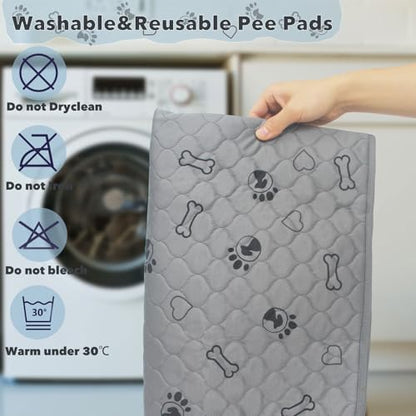 3 Pack 34x36 Reusable Puppy Pads with Puppy Blanket,Dog Pad Washable Waterproof, Potty Buddy Reusable Potty Pads for Dogs,Super Absorbent Washable Dog Pee Pads - size: 34''x36''(Pack of 3)