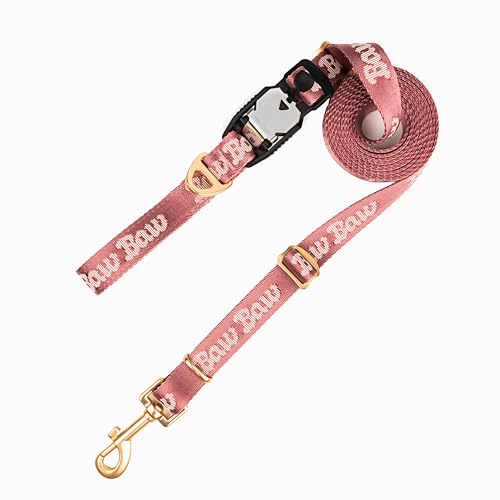 BawBaw Dog Leash – 8ft Adjustable Hands-Free, German Fidlock Magnetic Buckle, 3-Way Use (Hand-Held, Crossbody, Waist), V-Ring for Accessories, Walking & Running (Ash Rose) - color: Ash Rose