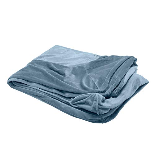 Furhaven Replacement Dog Bed Cover Faux Fur & Velvet Sofa-Style, Machine Washable - Harbor Blue, Medium - color: (Faux Fur & Velvet) Harbor Blue, size: Medium
