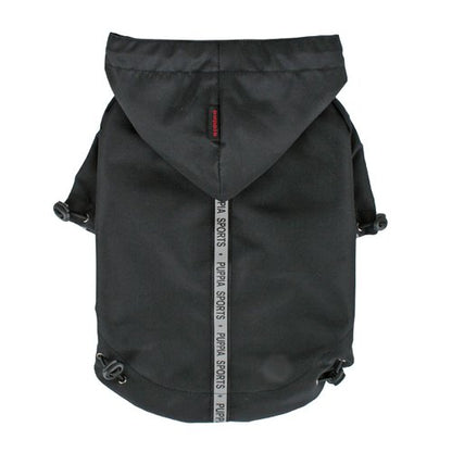 Puppia Base Jumper Dog Raincoat for Dogs, Waterproof Pet Rain Jacket with Reflective Safety Strips, Lightweight High-Visibility with Leash Hole, Polyester, Small, Black - color: Black, size: Small