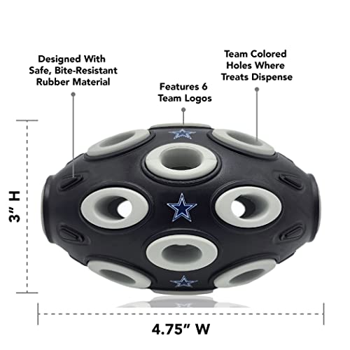 Pets First NFL Dallas Cowboys Football Toy - Treat Dispensing, Interactive Fun, Natural Rubber for Dogs & Cats - color: Dallas Cowboys