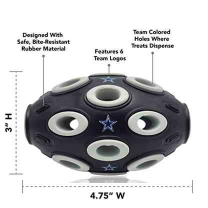 Pets First NFL Dallas Cowboys Football Toy - Treat Dispensing, Interactive Fun, Natural Rubber for Dogs & Cats - color: Dallas Cowboys