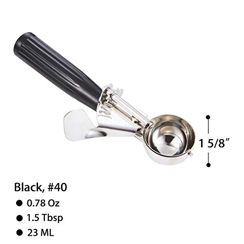 Cookie Scoop - #40 (0.78 oz) - Disher, Portion Scoop, Food Scoop - Portion Control - 18/8 Stainless Steel, Black Handle - size: #40 / 0.78 oz