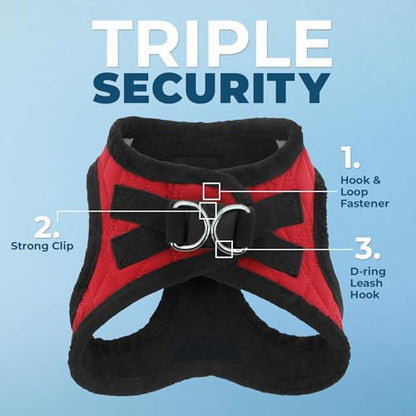 Best Pet Supplies Voyager Step-in Plush Dog Harness - Soft, Step in Vest Harness and Reflective Dog 5 ft Leash Combo with Neoprene Handle for Small and Medium Dogs, Red Plush, XS - color: Harness Leash Set (Red Plush), size: XS (Chest: 13 - 14.5")