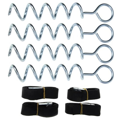CALLARON Professional Spiral Tent Stakes with Sturdy Ground Anchors and 2. Straps, Heavy Duty Portable Dog Anchor for Outdoor Camping and Pet Tie-Out