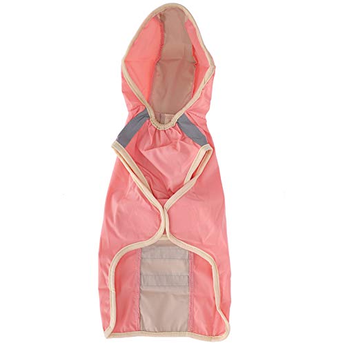 Dog Raincoat Breathable Reflective Stripe Lightweight Hooded Pet Rain Jacket for Small Medium Large Dogs Polyester Durable Outdoor Walking (S) - size: S