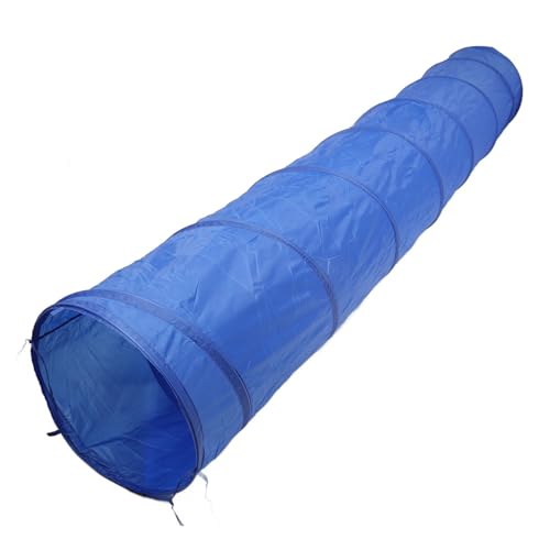 Dog Agility Foldable Tunnel Sturdy Exercise for Dogs Play Training, Portable Blue Pet Agility Tunnel for Outdoor Activities