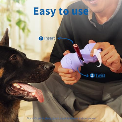 PetClan Chewise Bully Stick Holder, Improved Bully Sticks Holder, Ultimate Secure Heavy Duty, BPA-Free Safety Device to Prevent Choking, Fits Various Bully Sticks and Dog Sizes - color: Purple, size: Extra Large