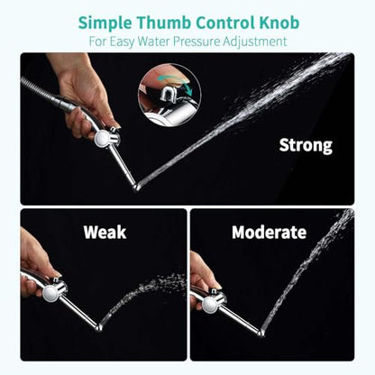 BARROCK Hand Held Bidet Sprayer for Toilet Shattaf Sprayer Replacement, 7 Holes Handheld Jet Spraying Ergonomic Handle Design Baby Cloth Diaper, Brass Valve Inside Chrome - color: Chrome