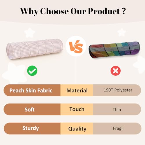 Tunnel Toys for Toddlers: Pop Up Kids Play Tunnel with Carry Bag - Collapsible Peachskin Fabric Tunnel for Baby Indoor & Outdoor - Sensory Activity Gift for Boys Girls Pet Puppy Dog