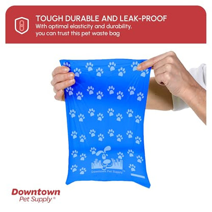 Downtown Pet Supply Rainbow Paw Print Poop Bags (520 CT & 2 Dispensers) - Leak-Proof, Unscented, Clips to Dog Leashes & Harnesses - color: Rainbow Paws, size: 520 Count (Pack of 1)
