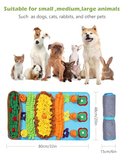KeeKit Pet Snuffle Mat, 32"x20" Slow Feeding Mat for Dogs, Interactive Puzzle Toy for Training, Stress Relief & Mental Stimulation - Encourages Natural Foraging, Reduces Fast Eating