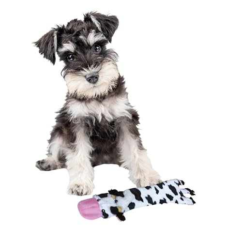 SPOT Skinneeez Crinklers Cow - Stuffing-Free Dog Toy with Crinkle & Squeaker Sounds, Durable for Moderate Chewers, Tug Toy for Small Dogs & Puppies, 14in - style: Small Cow