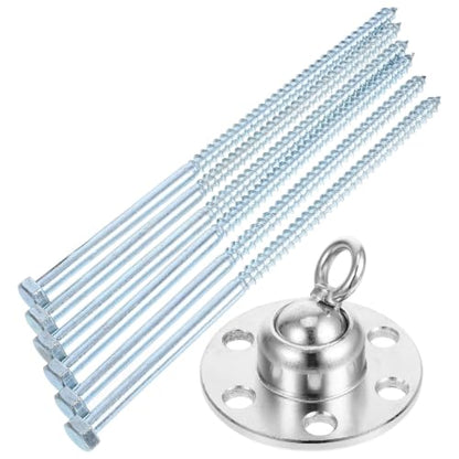 Heavy Duty Dog Tie Out Stake Set Outside Use, Portable Iron Ground Stakes with 360 Degree Rotation, Lightweight Dog Anchor for Yard and Garden
