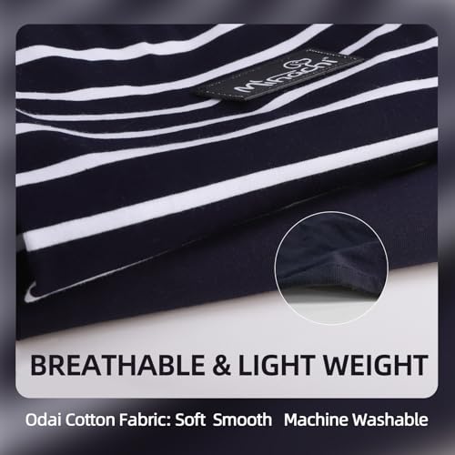 MIHACHI Dog Shirts Cotton Striped T-Shirt, Summer Pet Clothes for Small Dogs, 2-Pack Soft Puppy Apparel Cat Tee, Sleeveless Lightweight, Quick Dry, Breathable,Stretchy, Navy Blue M - color: Navy Blue, size: Medium