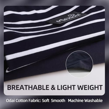 MIHACHI Dog Shirts Cotton Striped T-Shirt, Summer Pet Clothes for Small Dogs, 2-Pack Soft Puppy Apparel Cat Tee, Sleeveless Lightweight, Quick Dry, Breathable,Stretchy, Navy Blue M - color: Navy Blue, size: Medium