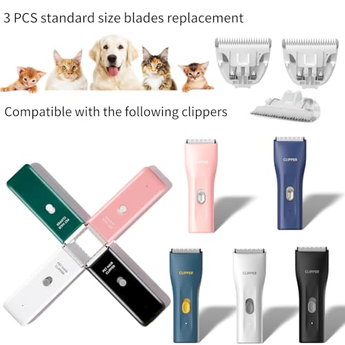 3 PCS Standard Size Replaceable Ceramic Blades Set Pet Hair Clipper,Cat Dog Common Use Clipper Blade(#AP005) - color: 3pcs Blades