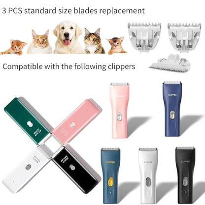 3 PCS Standard Size Replaceable Ceramic Blades Set Pet Hair Clipper,Cat Dog Common Use Clipper Blade(#AP005) - color: 3pcs Blades