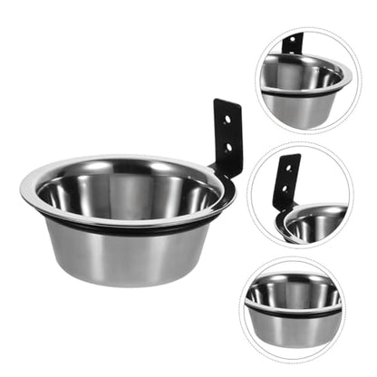 2pcs Wall Mounted Dog Bowls Elevated Raised Stainless Steel Feeding and Water Bowls 6 Inch for Small Dogs Pet Wall Fixed Feeder Station