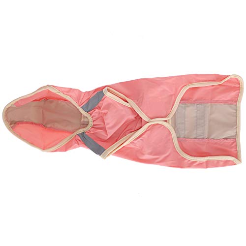 Dog Raincoat Breathable Reflective Stripe Lightweight Hooded Pet Rain Jacket for Small Medium Large Dogs Polyester Durable Outdoor Walking (S) - size: S