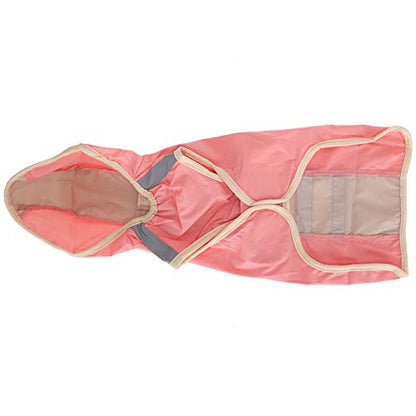 Dog Raincoat Breathable Reflective Stripe Lightweight Hooded Pet Rain Jacket for Small Medium Large Dogs Polyester Durable Outdoor Walking (S) - size: S