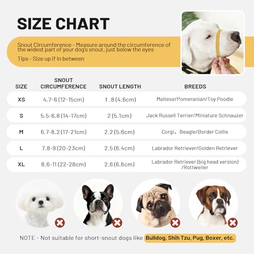 PAWsay 2 Pack Dog Muzzle, Soft Dog Muzzle for Large Sized Dogs Anti Biting Barking Chewing Grooming, Air Mesh Breathable Dogs Mouth Guard Drinkable Adjustable Pet Muzzles, Red L - size: L-Snout Circ:7.8"-9"