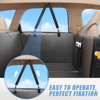 Car Seat Cover for Back Seat, Adjustable Elastic Straps, Heavy-Duty Nylon Replacement - color: BLACK-ONE