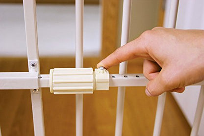 Carlson Extra Tall Metal Expandable Pet Gate White, Includes Small Pet Door 32" Tall x 22" - 38" Wide - size: 32" Tall, 22-38" Wide