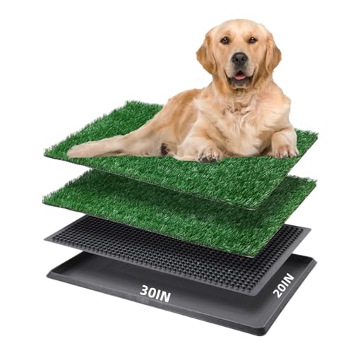 Artificial Grass Dog Potty Training Mat, 3-Layer Turf Pad with Drainage Holes, Easy to Clean Replacement Rug for Outdoor Patio, Lawn & Garden (30" x 20")