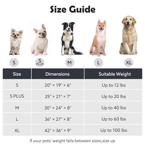 JOEJOY XL Dog Beds Large Sized Dog, Removable Washable Cover Orthopedic Soft Faux Rabbit Fur Pet Bed, Anti-Slip Fluffy Plush Faux Rabbit Fur Puppy Bed, 42"x36"x9", Leopard Print, Beige - color: Beige, size: XL (42"x36"x9")
