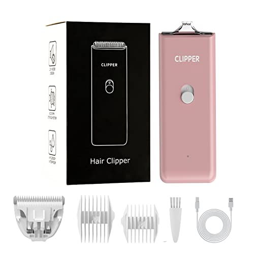 Dog Cat Home Hair Waterproof Clipper Portable Electric USB Rechargeable Pet Grooming Tools Low Noise Shaver Cordless Trimmer for Small and Large Pets - color: Pink-2