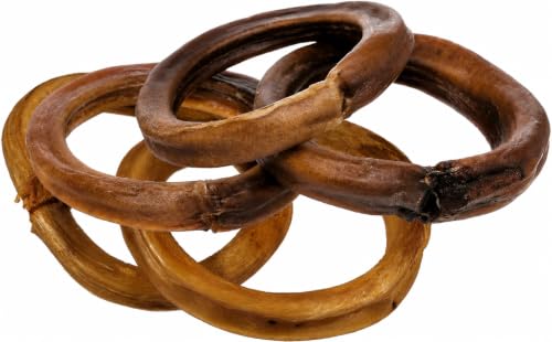 hotspot pets Bully Stick Rings for Dogs (10 Pack) 4 Inch Circles- Premium All Natural Long Lasting Twisted Beef Pizzle Dog Chew Treats - Grain Free, Fully Digestible, Rawhide Alternative Thick Chews