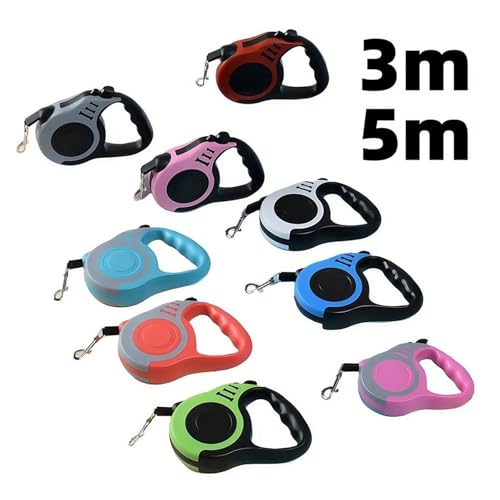 Retractable Dog Leash, Heavy Duty Pet Walking Leash with One-Handed Brake, Adjustable Dog Walking Tool(Light Blue,5m) - color: Light blue, size: 5m