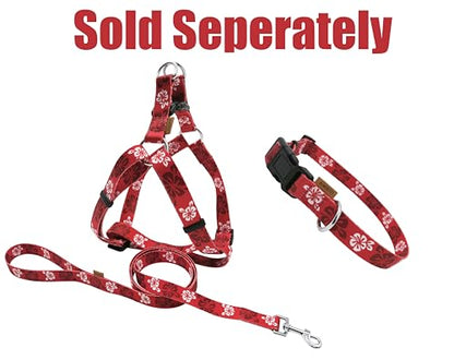 Dog Collar, Cute Floral Pattern, Soft and Adjustable Collar with Quick Release Buckle (S (Neck 11-18", Width 5/8"), Hawaiian Red) - color: Hawaiian Red, size: S (Neck 11-18", Width 5/8")