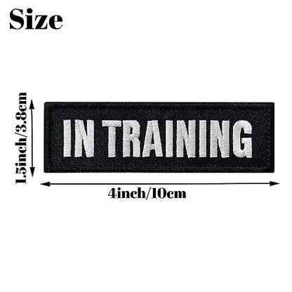 2 Pieces in Training Dog Patches with Hook Backing for Service Animal Vests, Harnesses - color: 2pcs, In Training
