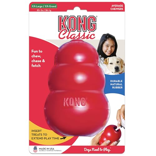 KONG Classic Stuffable Dog Toy - Fetch & Chew Toy for Dogs - Treat-Filling Capabilities & Erratic Bounce for Extended Play Time - Durable Natural Rubber Material - for XX-Large Dogs - size: XX-Large