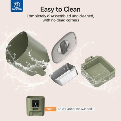 PAPIFEED Automatic Cat Feeder with App, 2.4G WiFi Cat Food Dispenser, 6L Timed Cat Feeders for Dry Food, 10 Meals/Day, 12 Portions/Meal, Dual Power Supply Smart Pet Feeder for Small Dog, Army Green - color: Green