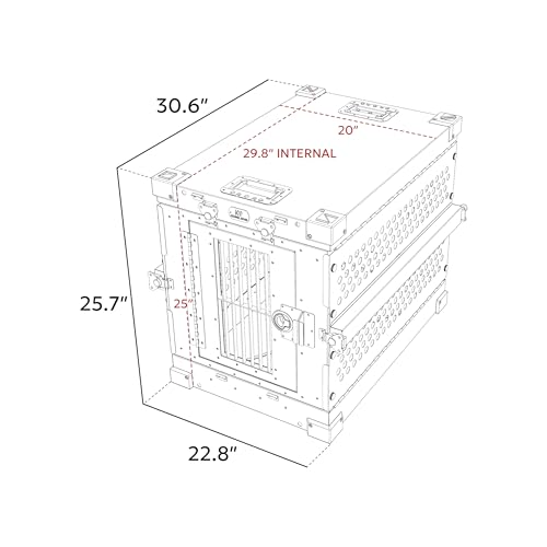 K9 Kennel Boss Aluminum Collapsible Dog Crate, Heavy Duty Folding Kennel - Small (Gray) - color: Gray, size: 30.6"L x 22.8"W x 25.7"H