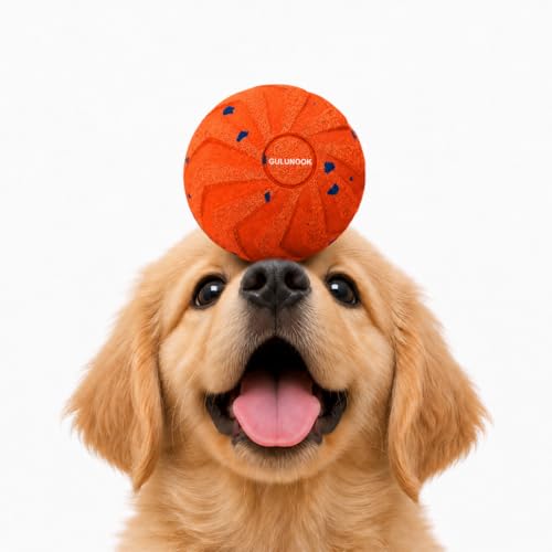 Interactive Dog Ball Toy for Medium Large Dogs – Smart Automatic Moving Rolling & Bouncing Ball, Durable Chew Resistant E-TPU, USB Type-C Rechargeable, Waterproof Active Dog Toy Keeps Dogs - color: Orange, size: Large (3.2" / 82mm) – T02