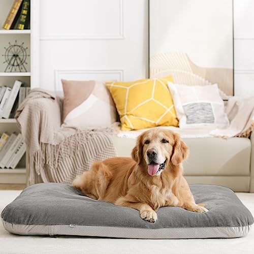 Magic Dog Super Comfy Dog Bed for Large Dogs, 47" Extra Large Washable Dog Bed with Removable Cover, Anti-Slip Bottom & High-Density Foam, Jumbo Size XL Dog Mattress - color: Grey, size: 47.0"L x 39.0"W x 5.0"Th