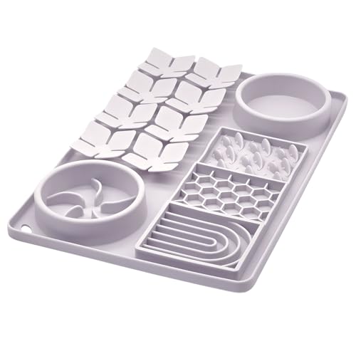 Slow Feeder Bowl, Silicone Lick Mat with Suction Cups for Dog Cat, Snuffle Mat for Pet Smell Training, Puzzle Toys for Bored Puppy, Sniff Mat for Slow Eating and Keep Busy, Lavender Gray - color: Lavender Gray