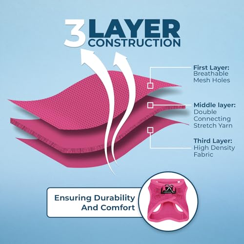 Best Pet Supplies Voyager Step-in Air Harness - All Weather Mesh, Reflective, No Pull Harness for Dogs, Cats - Secure with Hook & Loop Fastener, Buckle, Double D-Rings - Fuchsia, XL - color: Harness (Fuchsia), size: XL (Chest: 20.5 - 23")