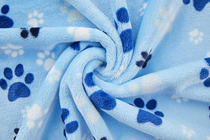 Allisandro Luxurious Dog Blanket, Extra Softness 350 GSM Flannel Fleece Pet Throw for Small Medium and Large Dogs Puppies and Cats, Blue, 40 × 32 Inches - color: Blue Paw, size: 40" x 32"
