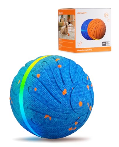 Xeuch Smart Interactive Dog Toy Balls, Automatic Moving Ball for Medium and Large Dogs, ETPU New Material, Motion Activated Rolling & Rotating Bouncy Toys for Dog Enrichment & Stimulation - color: Deep Blue