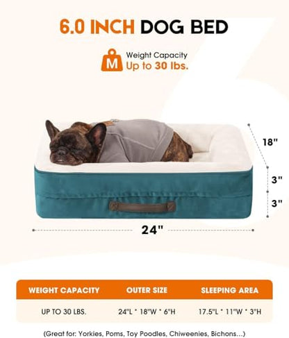 Upvilla Orthopedic Dog Bed, Four-Sided Cushioned Egg-Shaped Foam Dog Sofa, Waterproof Removable Cover, Cat Bed with Non-Slip Base, Small Pet Bed,Blue - color: Blue, size: 24"l x 18"w x 6"th