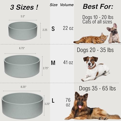 Loving Pets - Dolce Bamboo - Eco-Friendly Pet Bowls & Dishes for Dog, Cats, Puppy Food and Water Dish -Sustainable and Dishwasher Safe, Made with Real Bamboo (Small, Slate-Grey) - color: Slate Grey, size: Small Dish