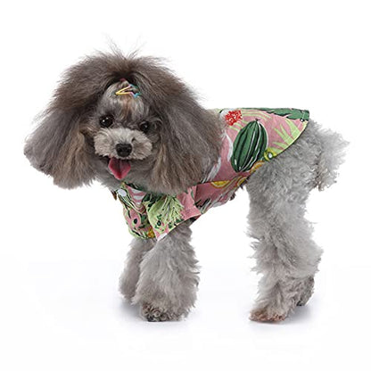 Tangpan Summer Pet Daisy Hawaiian Beach Plaid Print Shirts Clothes for Dog S07 Pink XL - color: Z Pink, size: X-Large