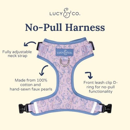 Lucy & Co. Magnificent Mermaids Pearl No-Pull Dog Harness, Adjustable Front Clip Harness with Comfort Padding, X-Large - color: Magnificent Mermaid, size: X-Large