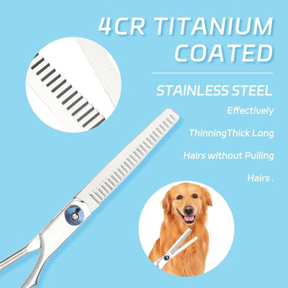 6-piece set of pet grooming scissors and nail clippers - professional dog and cat nail clipper set, equipped with grooming scissors and nail clippers - suitable for pet dogs and cats
